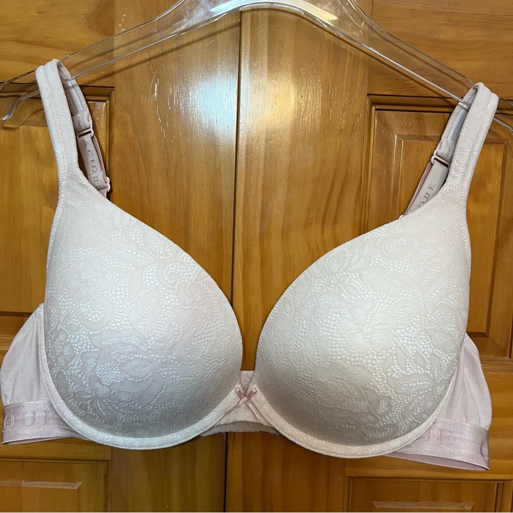 Cacique Blush Pink Boost Plunge Bra Size 40d Gem